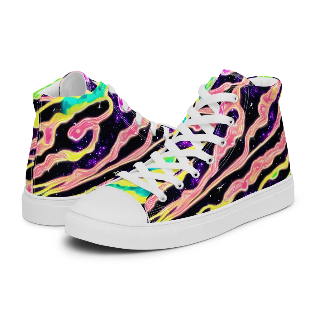 Galactic Taffy on Women's High Top Canvas Shoes — Left