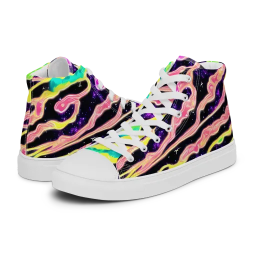 Galactic Taffy on a Women's High Top Canvas Shoes