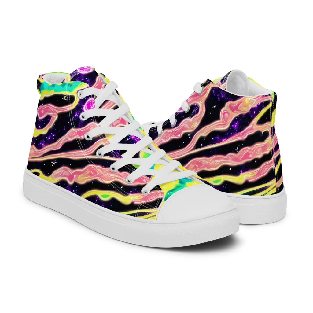 Galactic Taffy on Women's High Top Canvas Shoes — Right