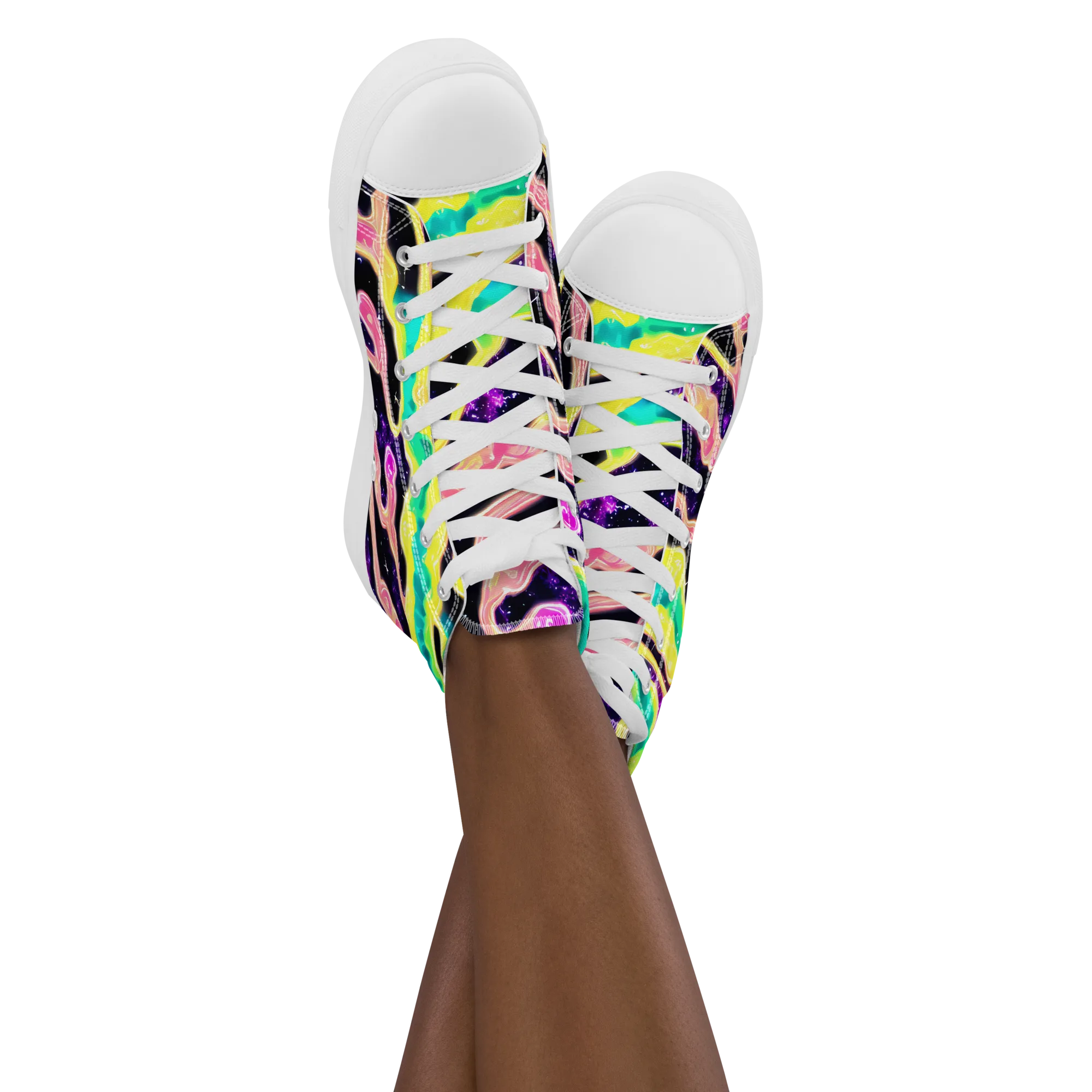 Galactic Taffy on Women's High Top Canvas Shoes — Front