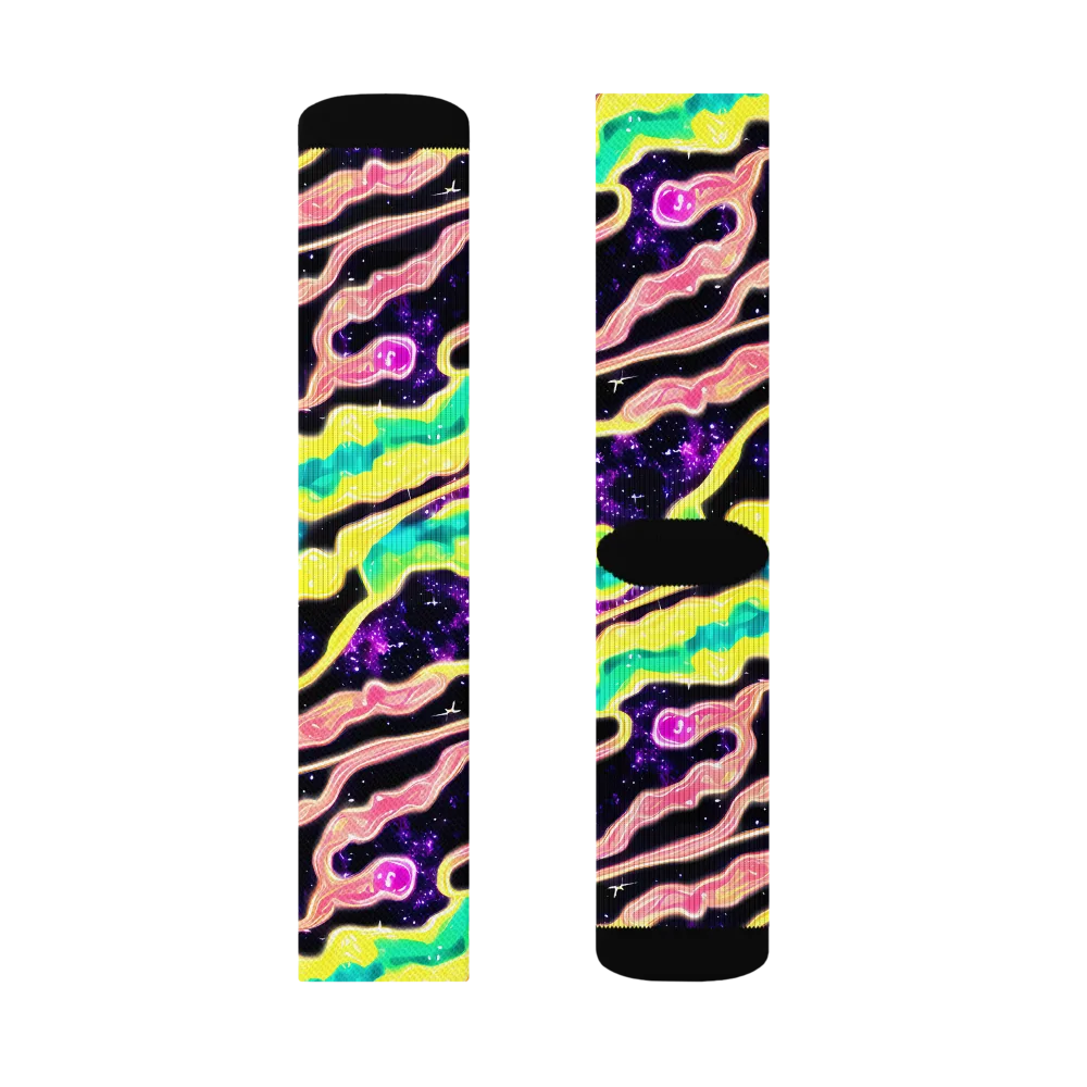 Galactic Taffy on Socks — Left Sock