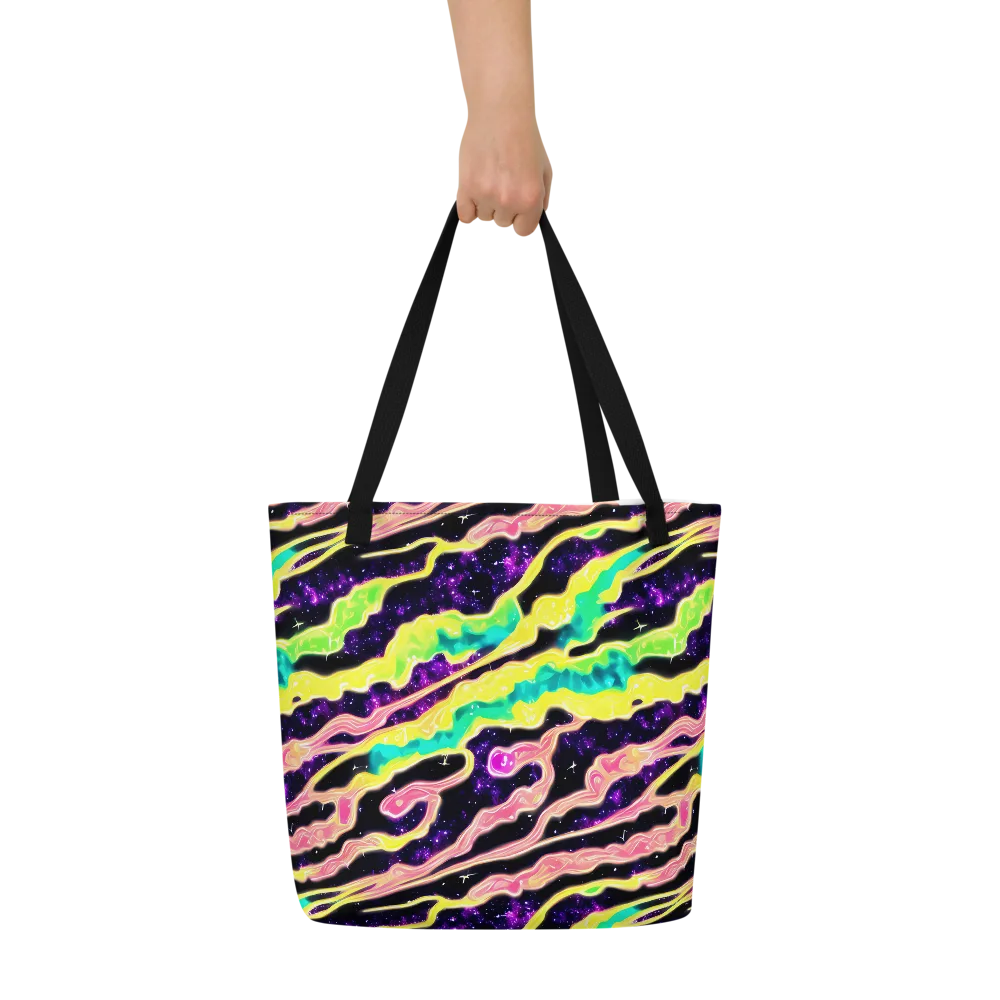 Galactic Taffy on Large Tote Bag W/ Pocket — Front