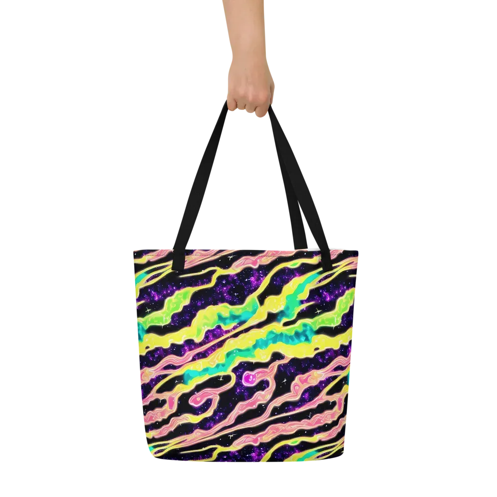 Galactic Taffy on Large Tote Bag W/ Pocket — Front