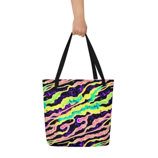 Galactic Taffy on a Large Tote Bag W/ Pocket