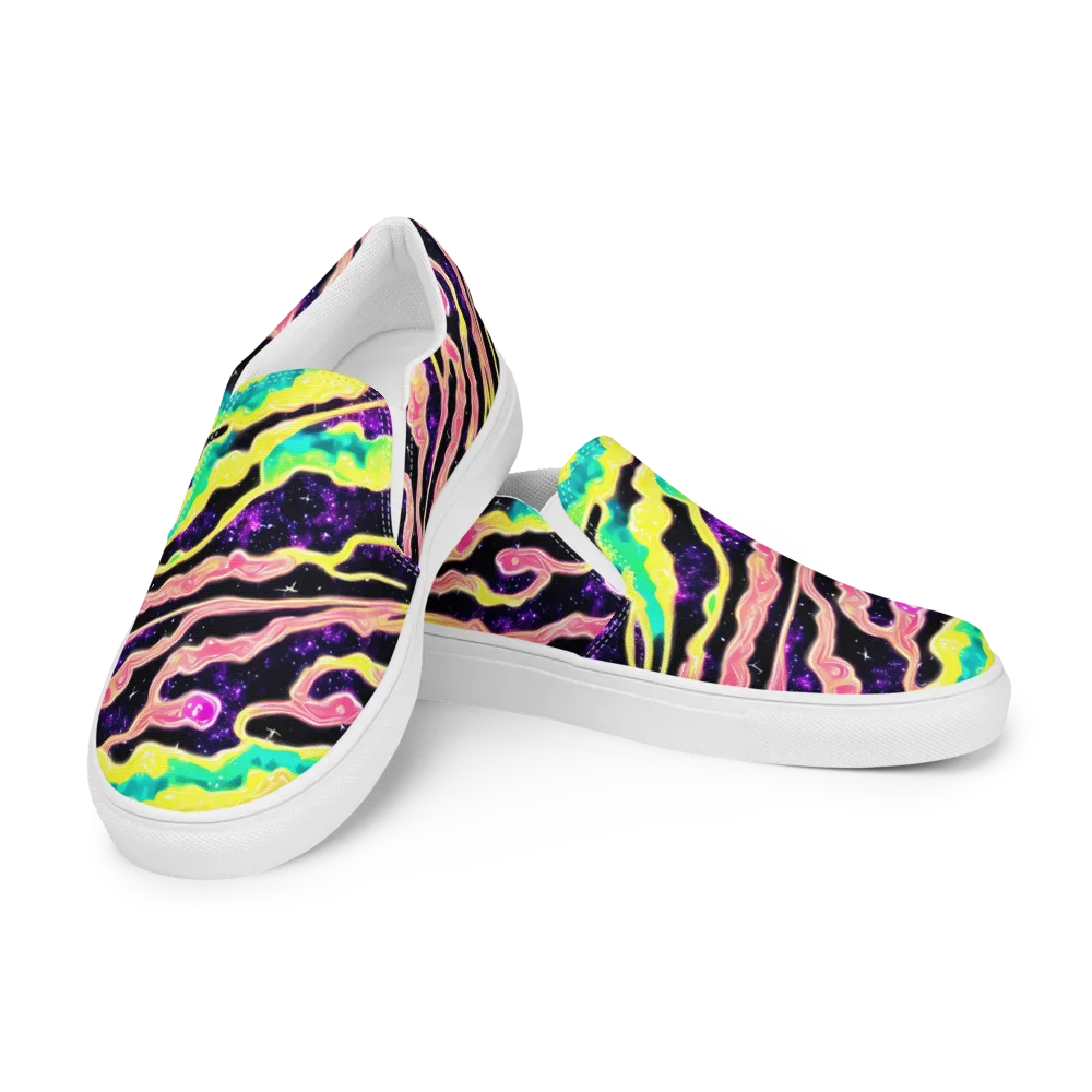 Galactic Taffy on Women's Slip-On Canvas Shoes — Left Front