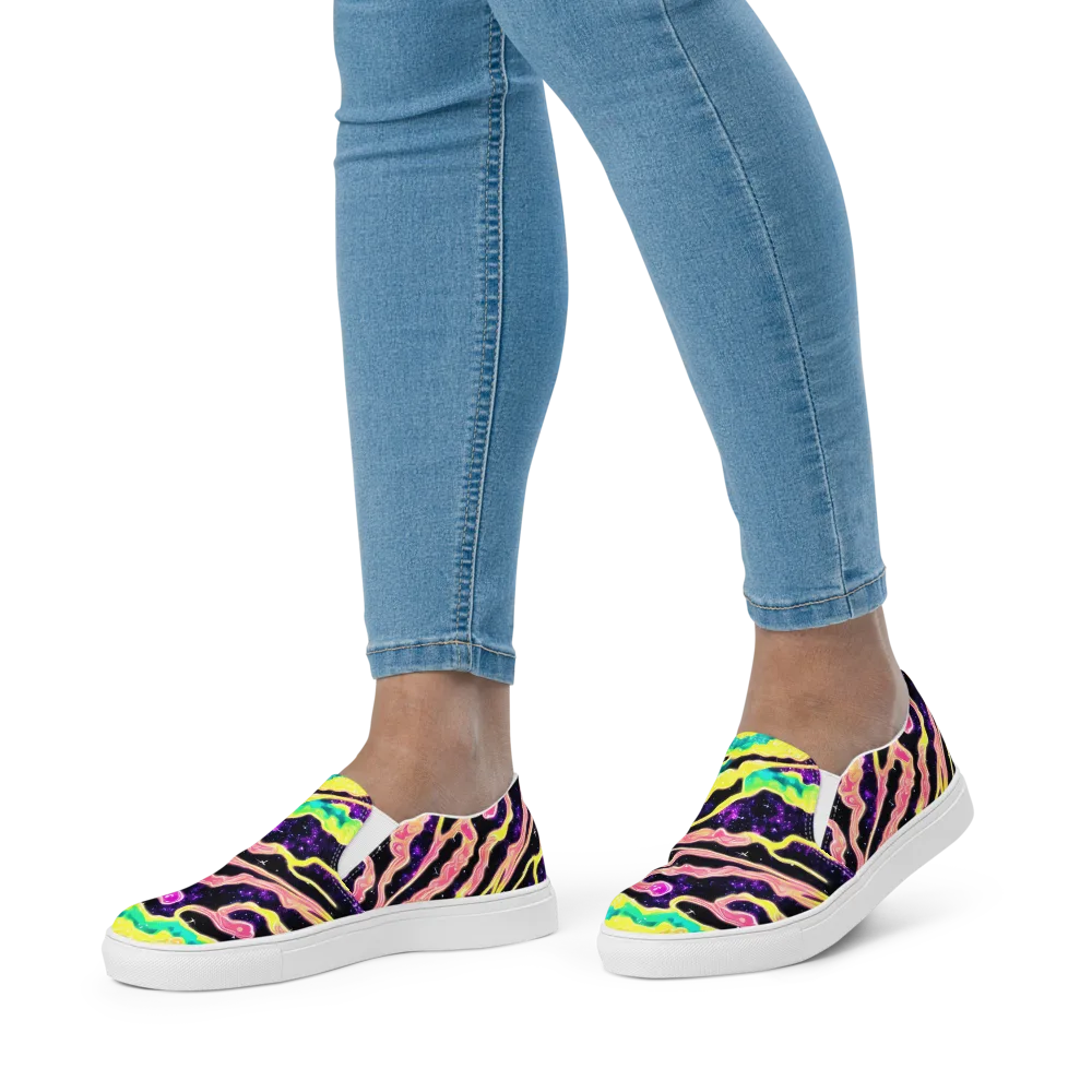 Galactic Taffy on Women's Slip-On Canvas Shoes — Front