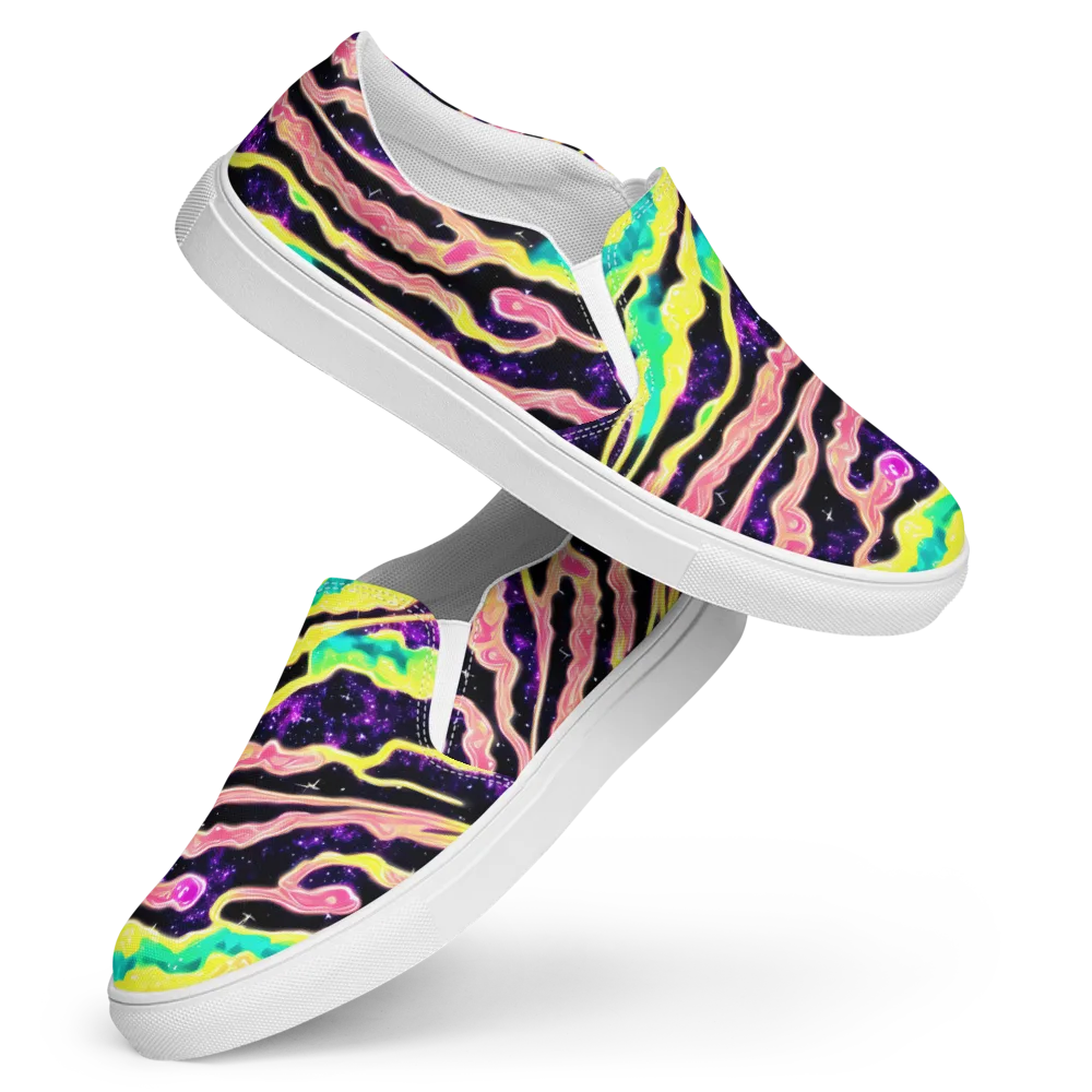 Galactic Taffy on Women's Slip-On Canvas Shoes — Front