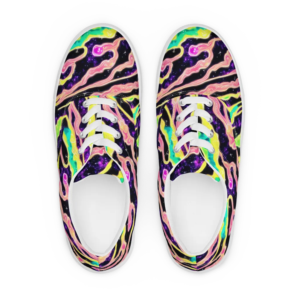 Galactic Taffy on Men's Lace-Up Canvas Shoes — Front