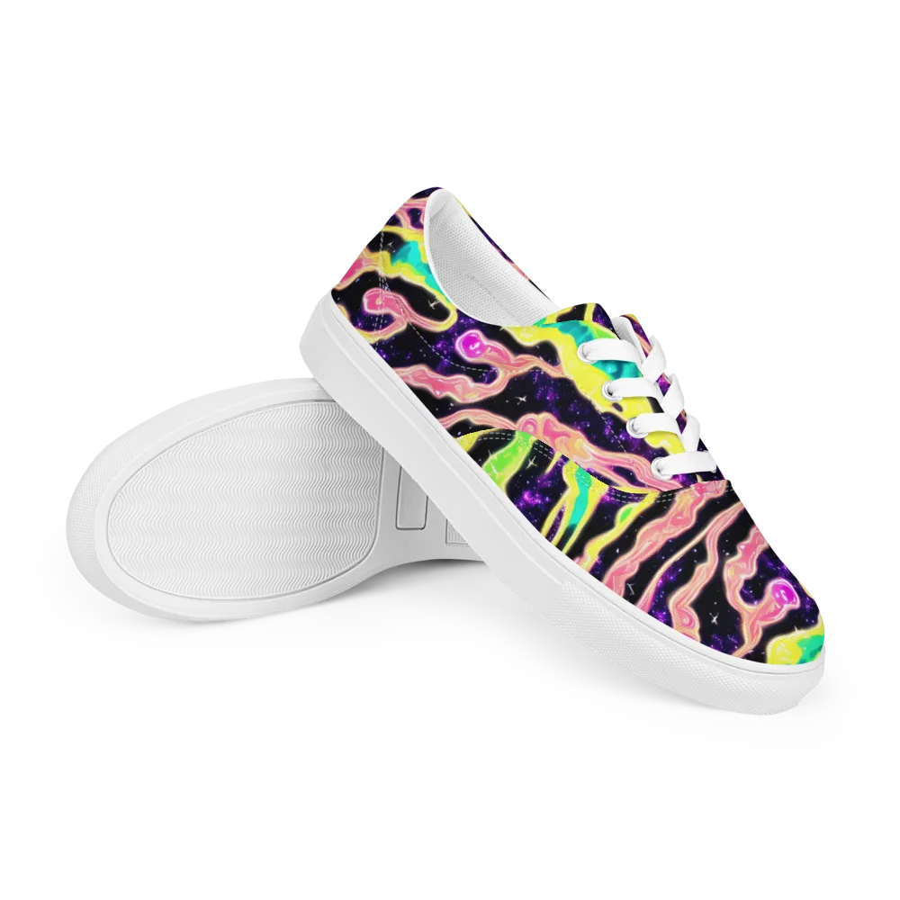 Galactic Taffy on Men's Lace-Up Canvas Shoes — Right Front