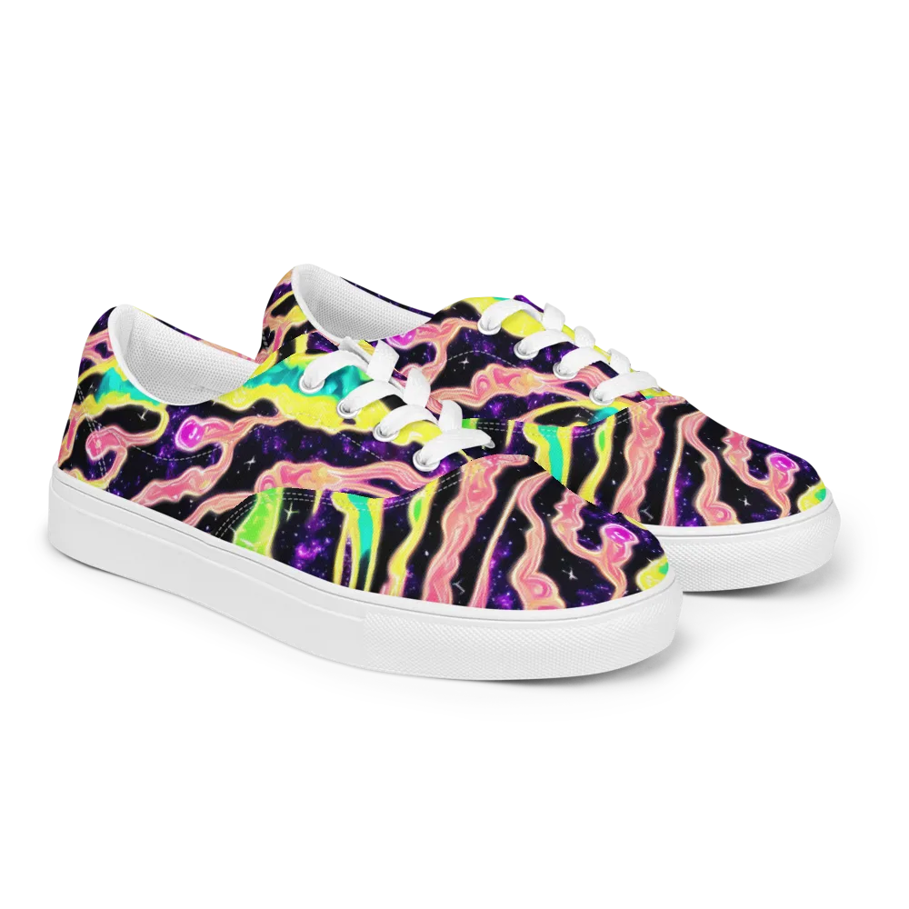 Galactic Taffy on Men's Lace-Up Canvas Shoes — Right Front
