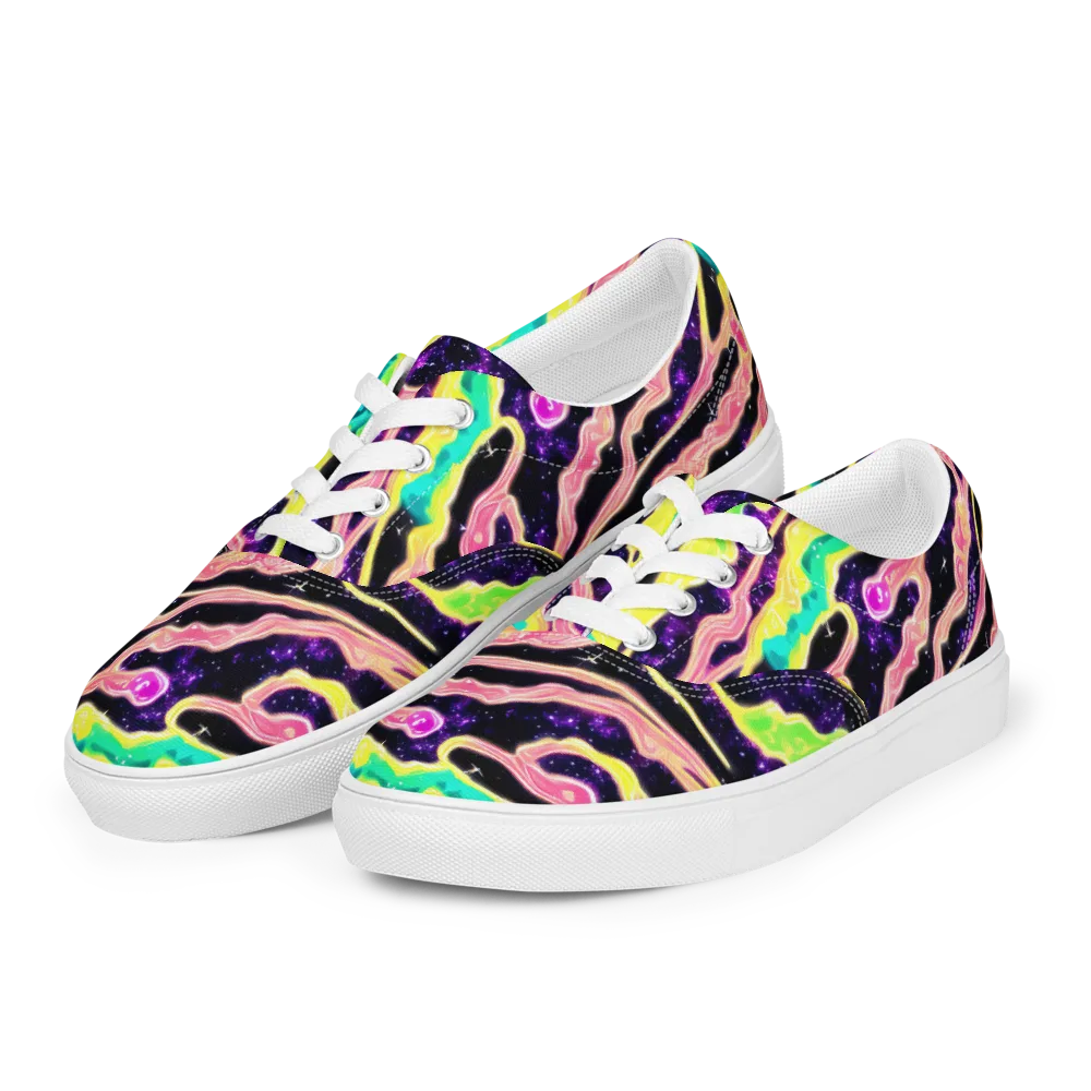 Galactic Taffy on Men's Lace-Up Canvas Shoes — Left Front