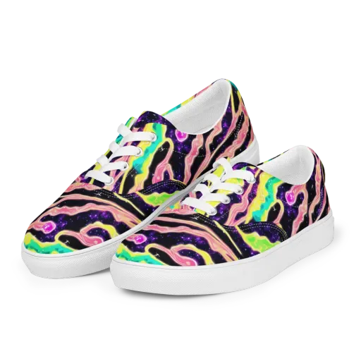 Galactic Taffy on a Men's Lace-Up Canvas Shoes