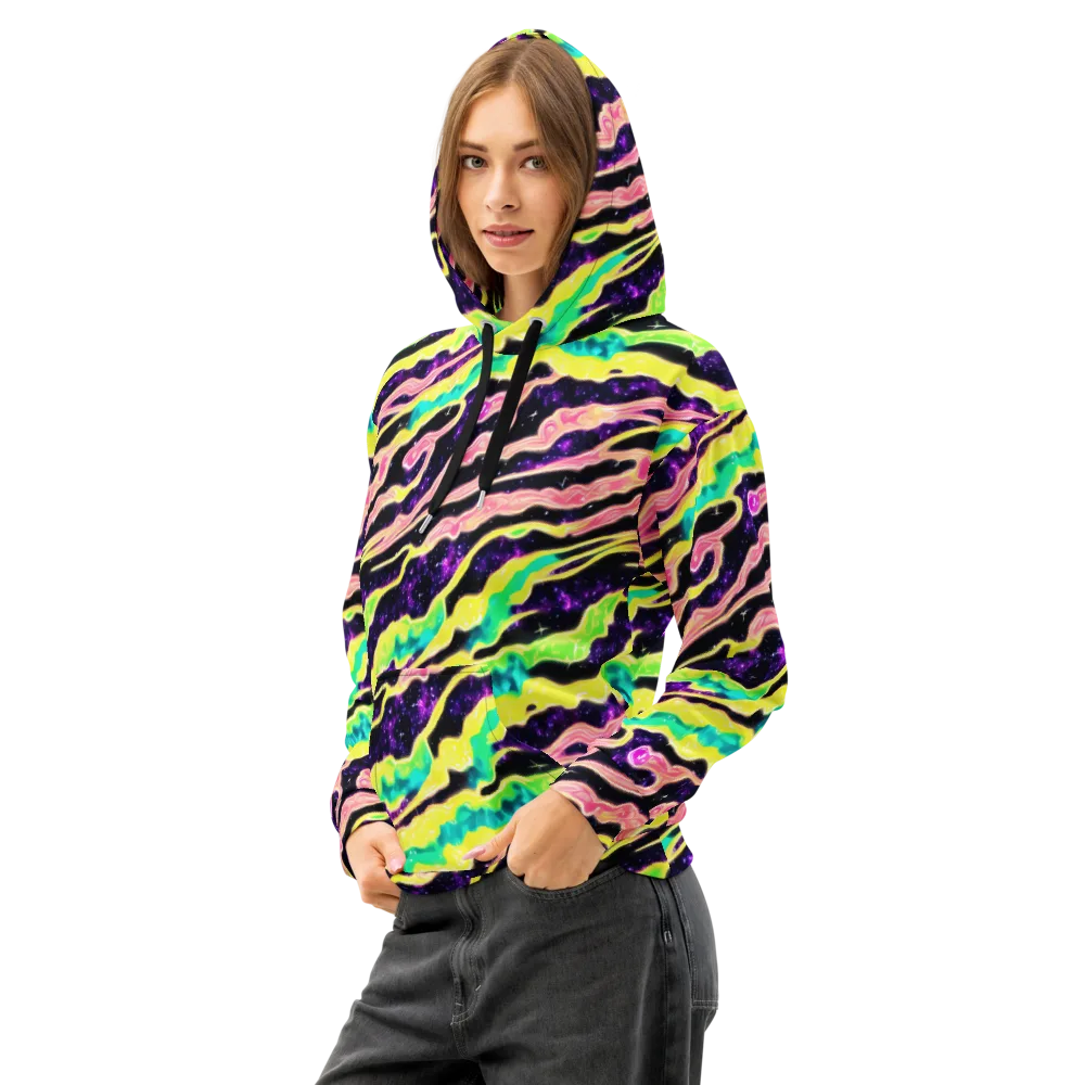Galactic Taffy on Cotton Hoodie — Left Front