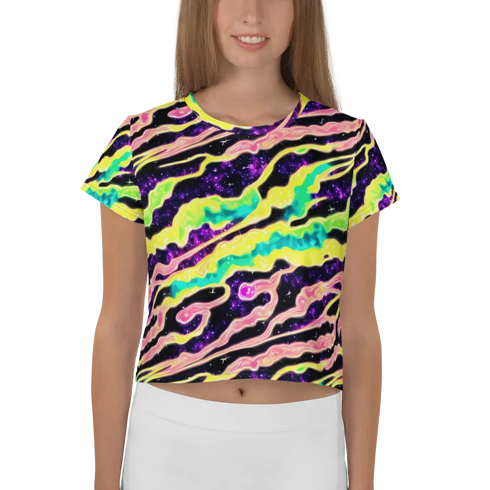 Galactic Taffy on Crop Tee — Front