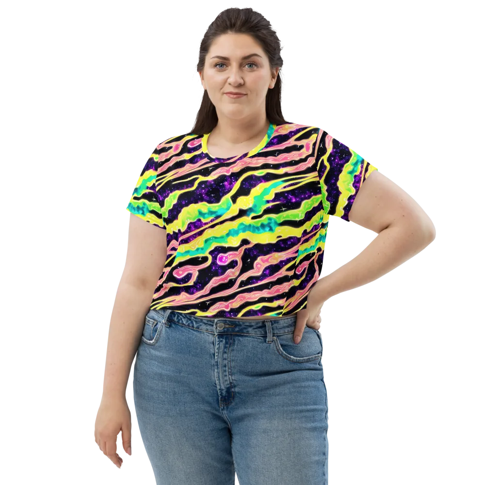Galactic Taffy on Crop Tee — Front