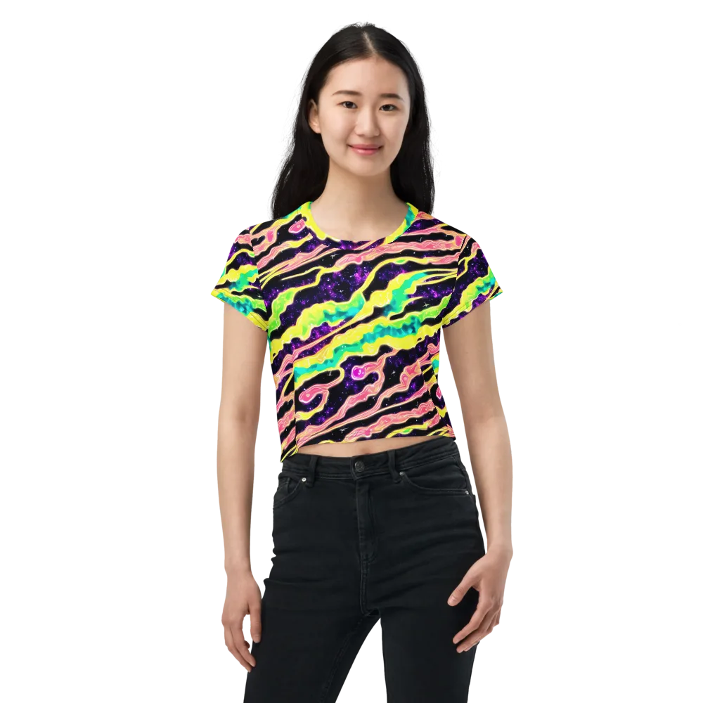Galactic Taffy on Crop Tee — Front