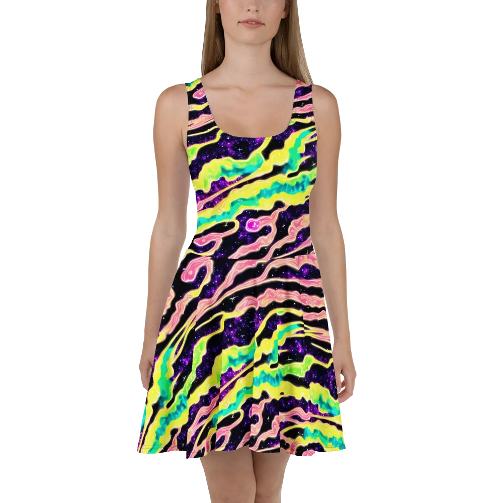 Galactic Taffy on Skater Dress — Front