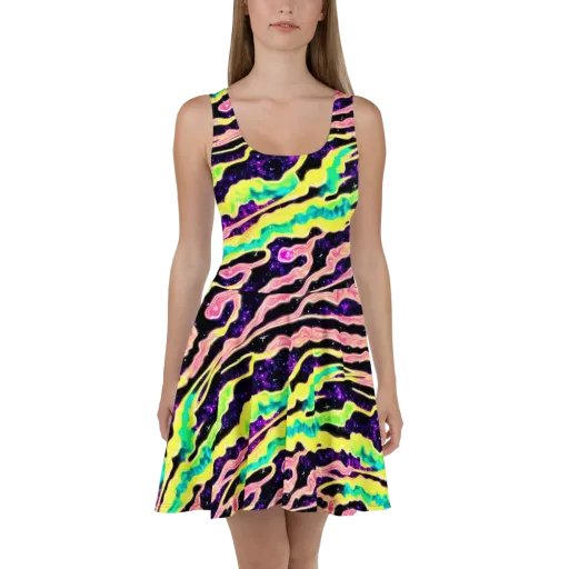 Galactic Taffy on a Skater Dress