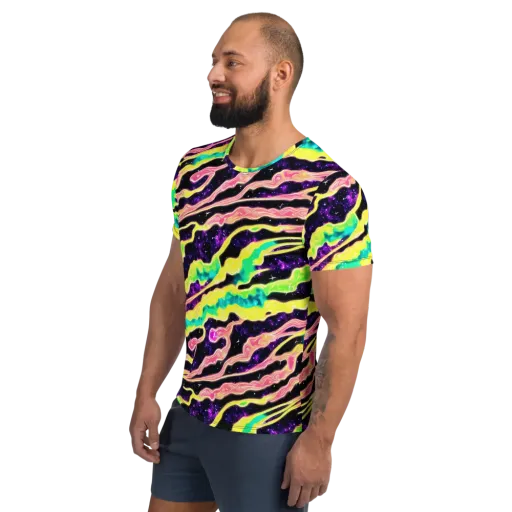 Galactic Taffy on a Men's Athletic T-Shirt
