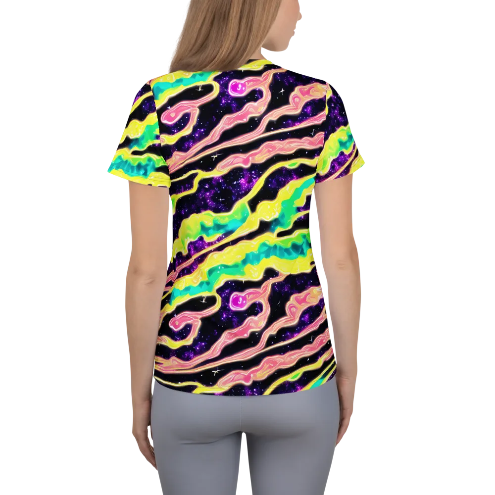 Galactic Taffy on Women's Athletic T-Shirt — Back