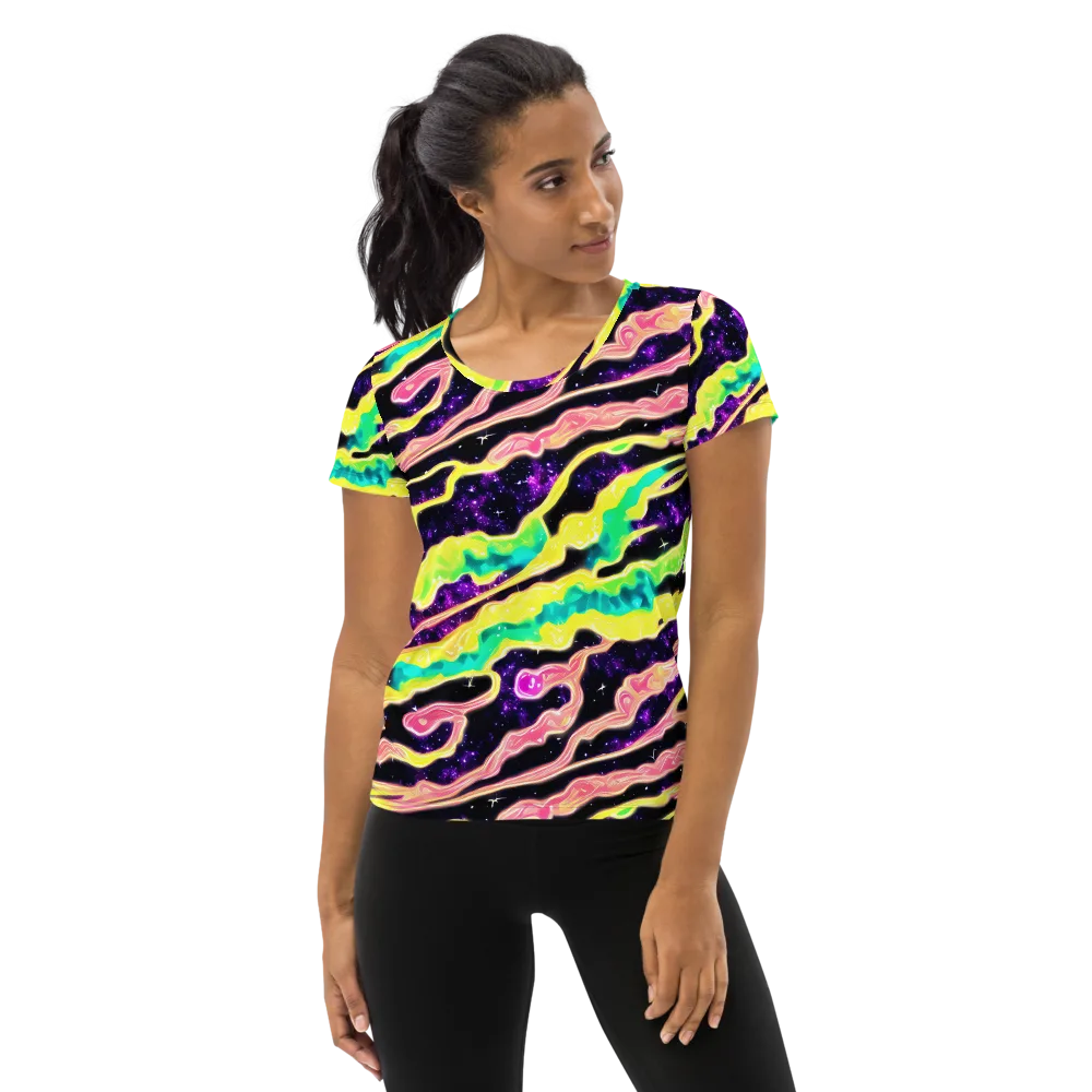 Galactic Taffy on Women's Athletic T-Shirt — Front