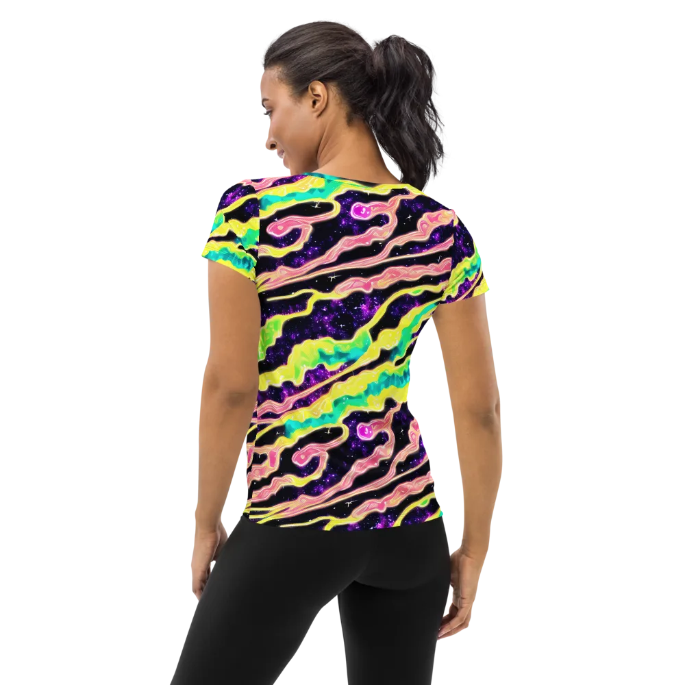 Galactic Taffy on Women's Athletic T-Shirt — Back