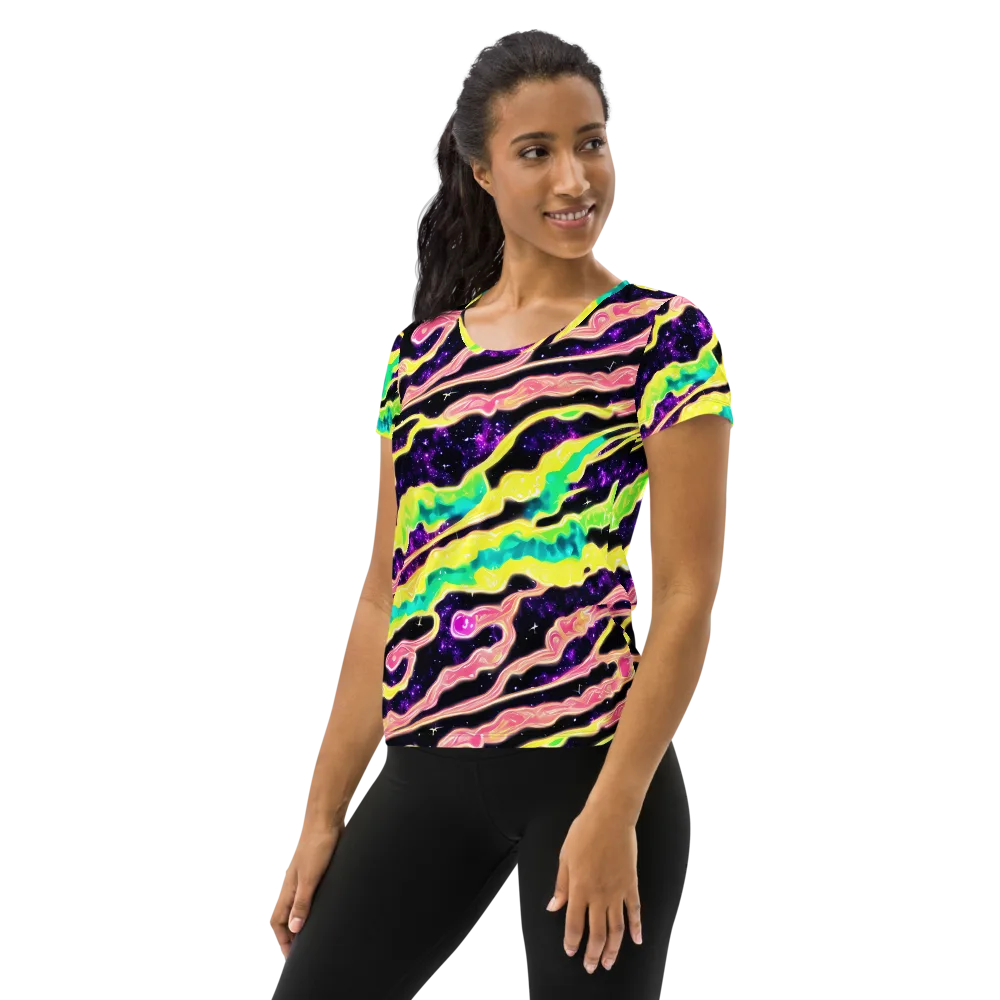 Galactic Taffy on Women's Athletic T-Shirt — Left