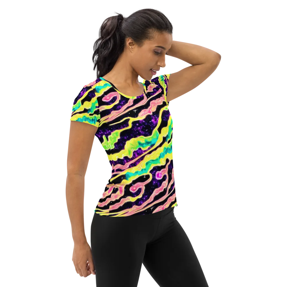Galactic Taffy on Women's Athletic T-Shirt — Right