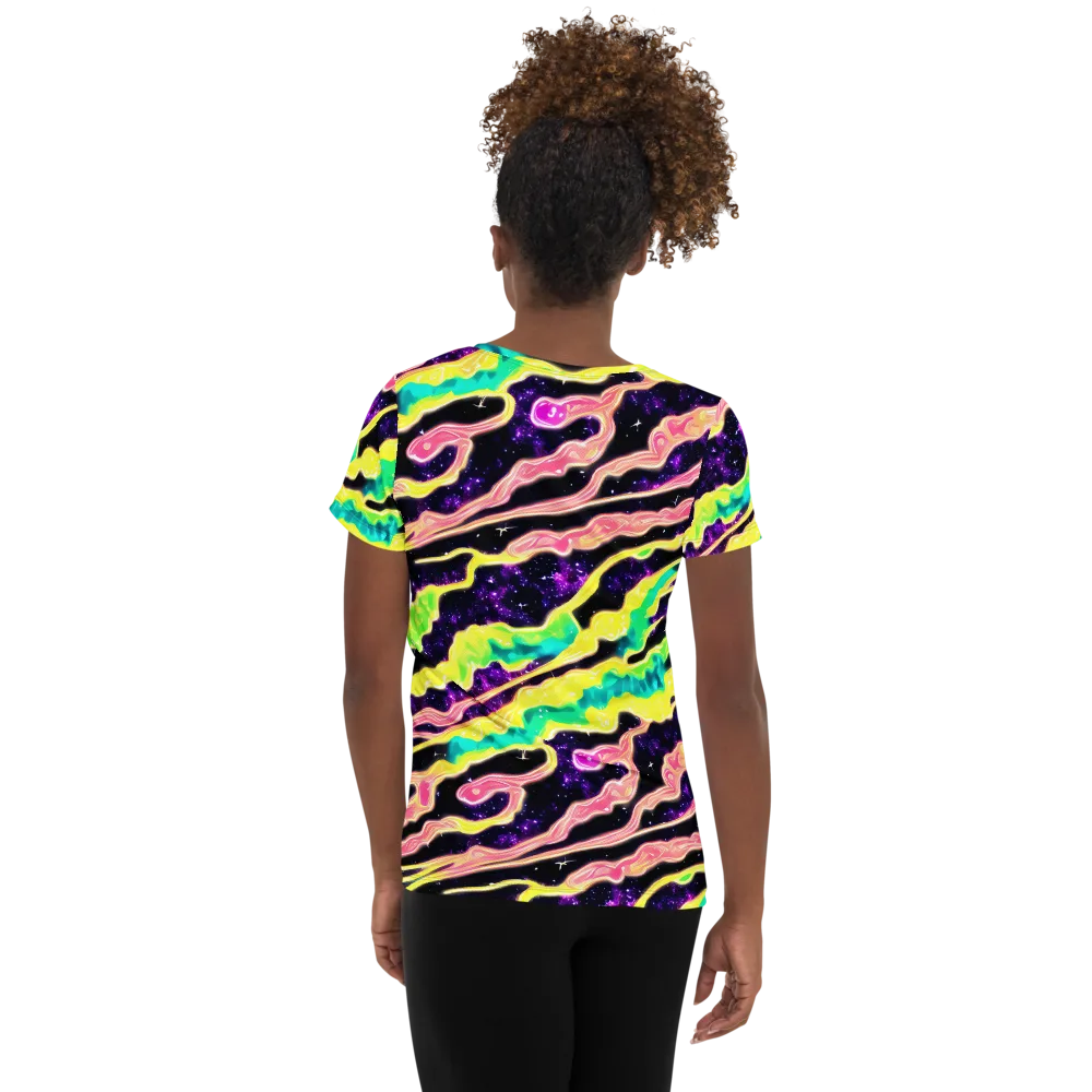 Galactic Taffy on Women's Athletic T-Shirt — Back