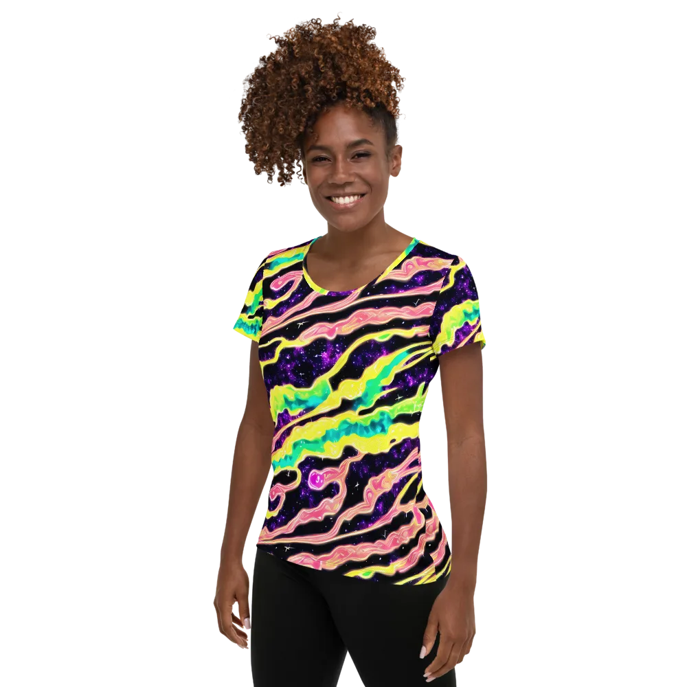 Galactic Taffy on Women's Athletic T-Shirt — Left