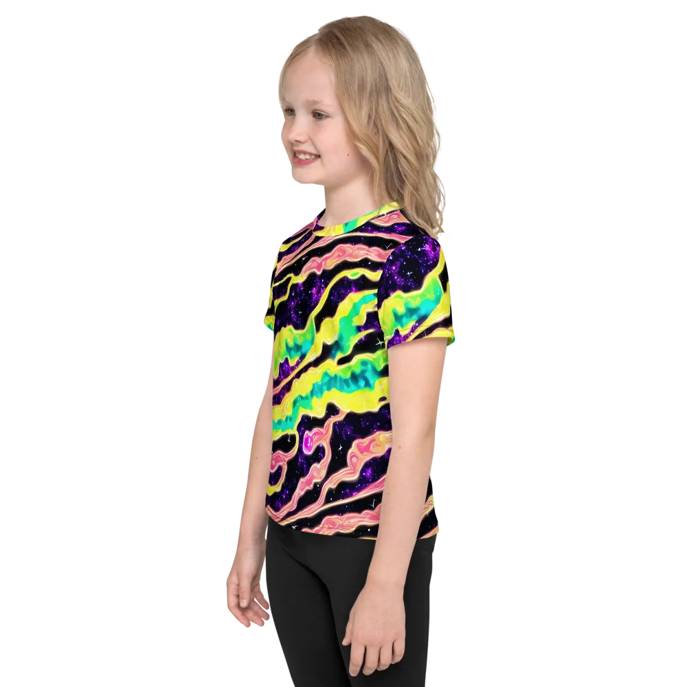 Galactic Taffy on Kids Crew Neck T-Shirt — Left