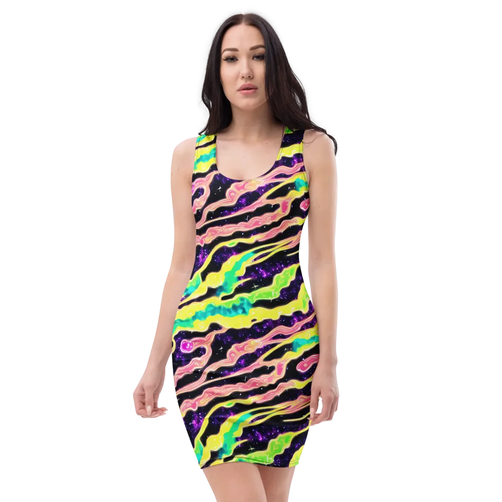Galactic Taffy on Bodycon Dress — Front