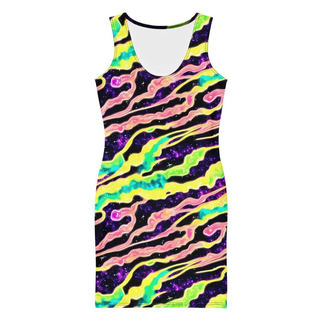 Galactic Taffy on Bodycon Dress — Front