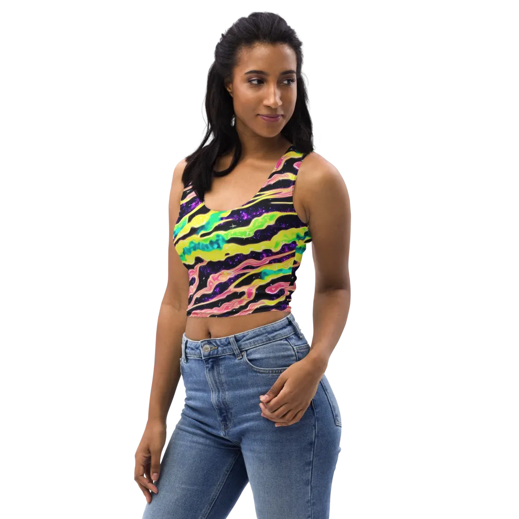 Galactic Taffy on Crop Top — Left Front