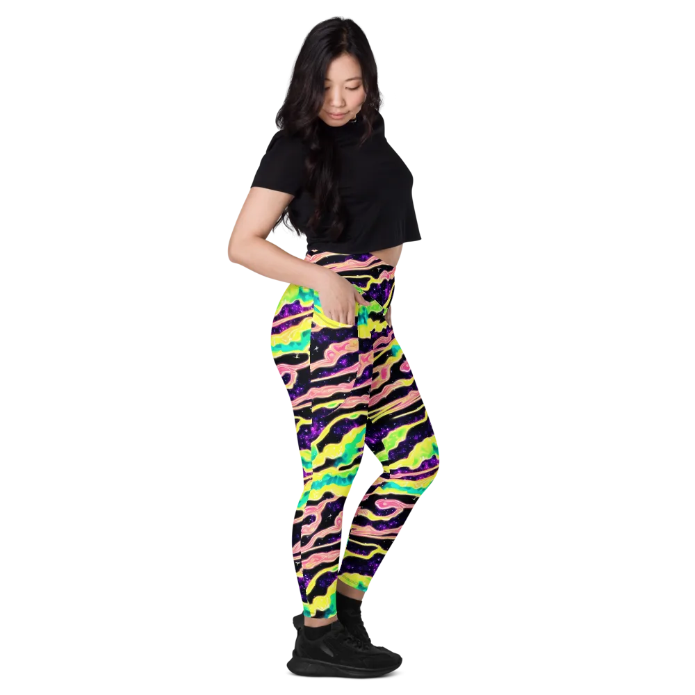 Galactic Taffy on Leggings with Pockets — Right