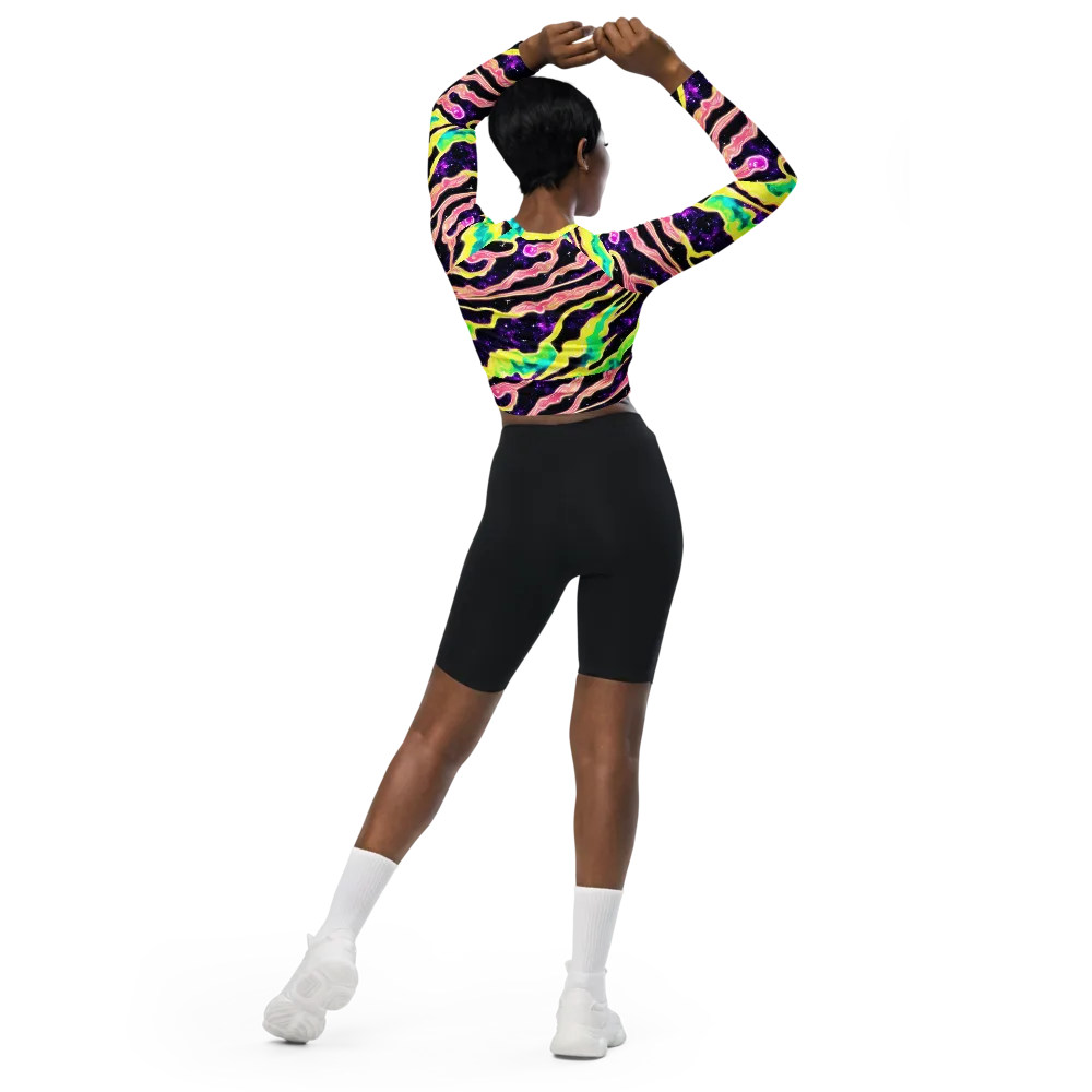 Galactic Taffy on Long Sleeve Crop Top — Back