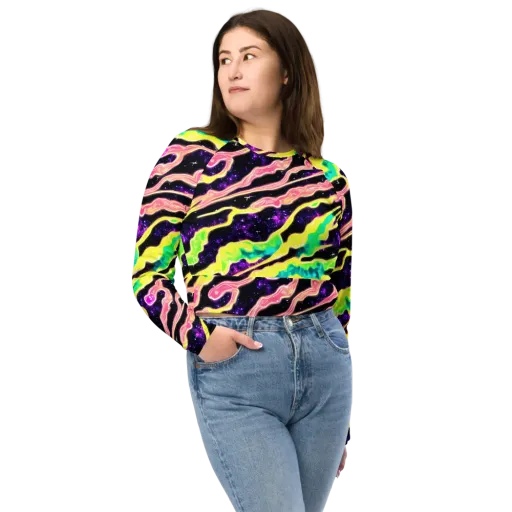 Galactic Taffy on a Long Sleeve Crop Top