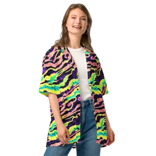 Galactic Taffy on a Button Shirt