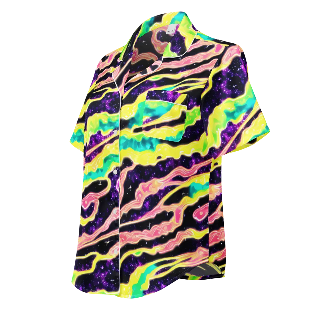 Galactic Taffy on Women's Short Sleeve Pajama Top — Left Front