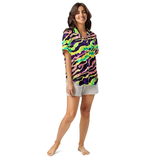 Galactic Taffy on a Women's Short Sleeve Pajama Top
