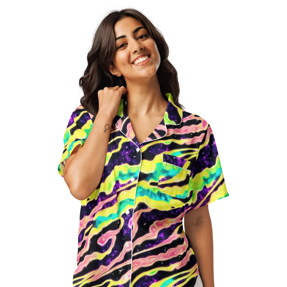 Galactic Taffy on Women's Short Sleeve Pajama Top — Front