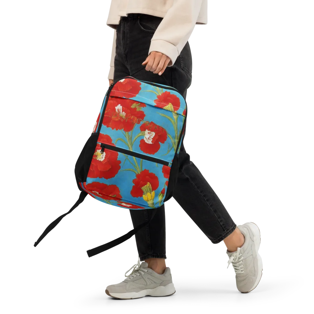 Scarlet Carnation on Utility Backpack — Front