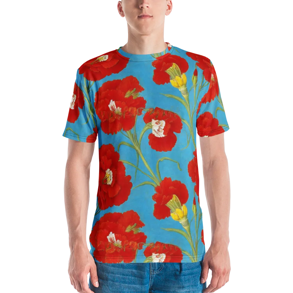 Scarlet Carnation on Men's Crew Neck T-Shirt — Front