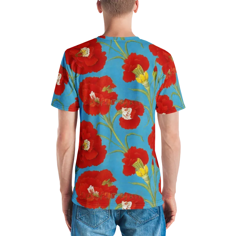 Scarlet Carnation on Men's Crew Neck T-Shirt — Back