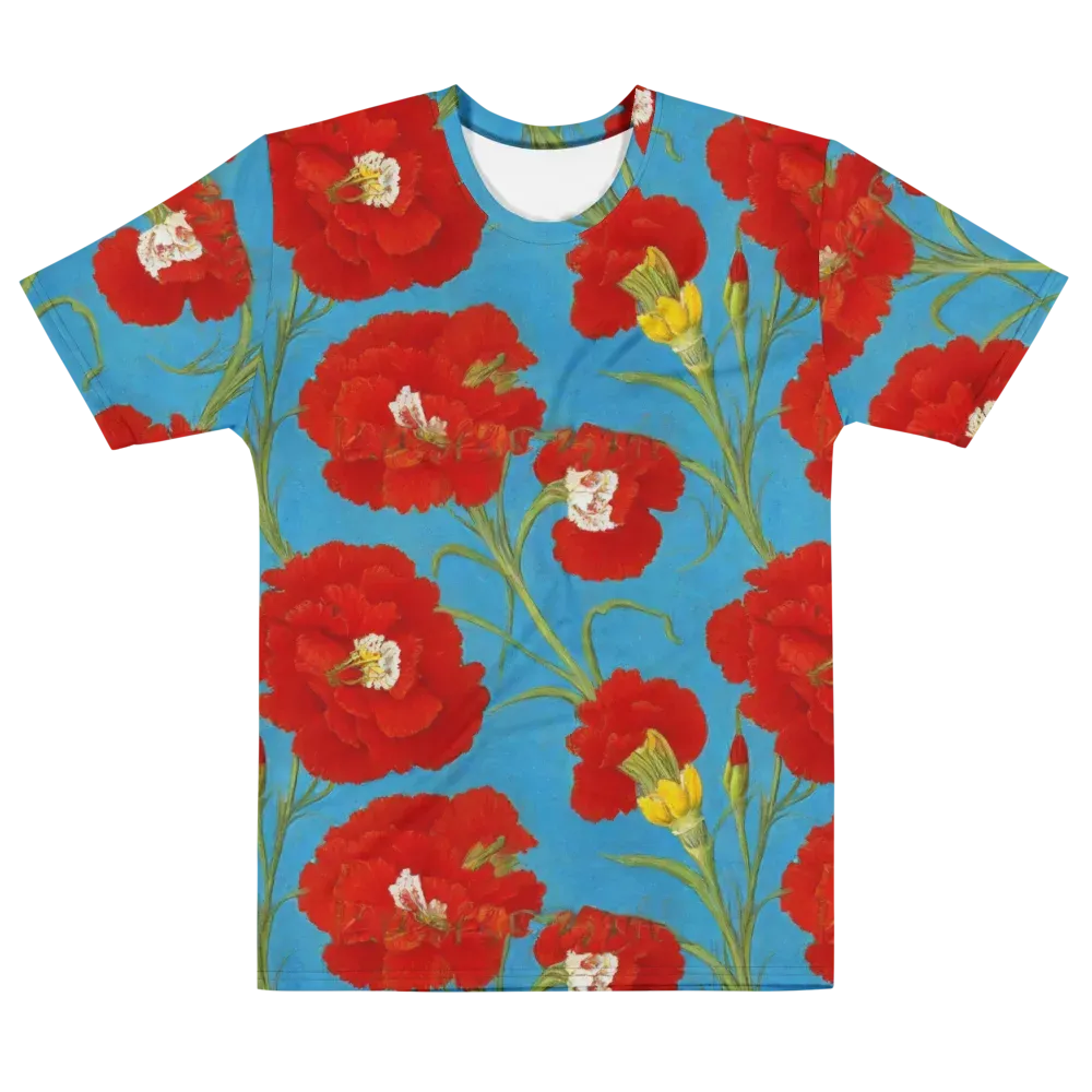 Scarlet Carnation on Men's Crew Neck T-Shirt — Front