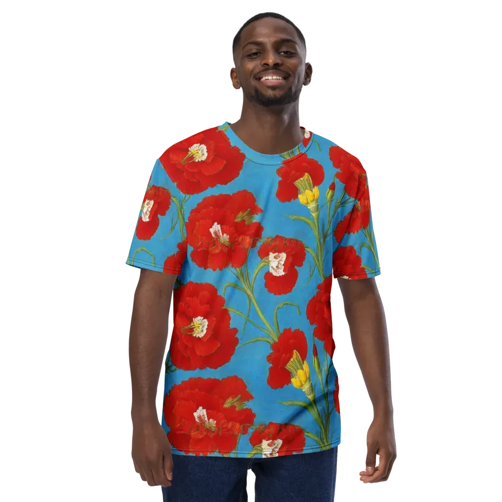 Scarlet Carnation on Men's Crew Neck T-Shirt — Front