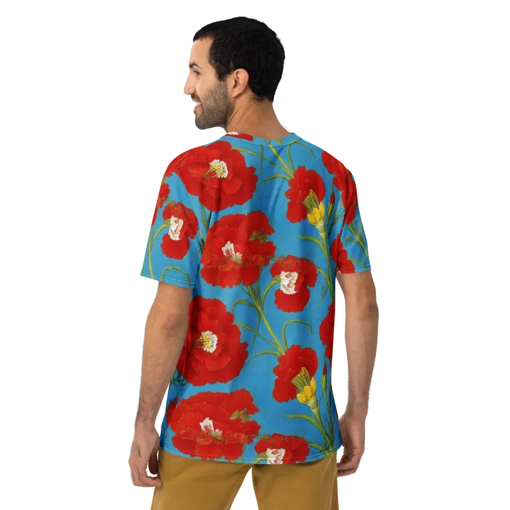 Scarlet Carnation on Men's Crew Neck T-Shirt — Back