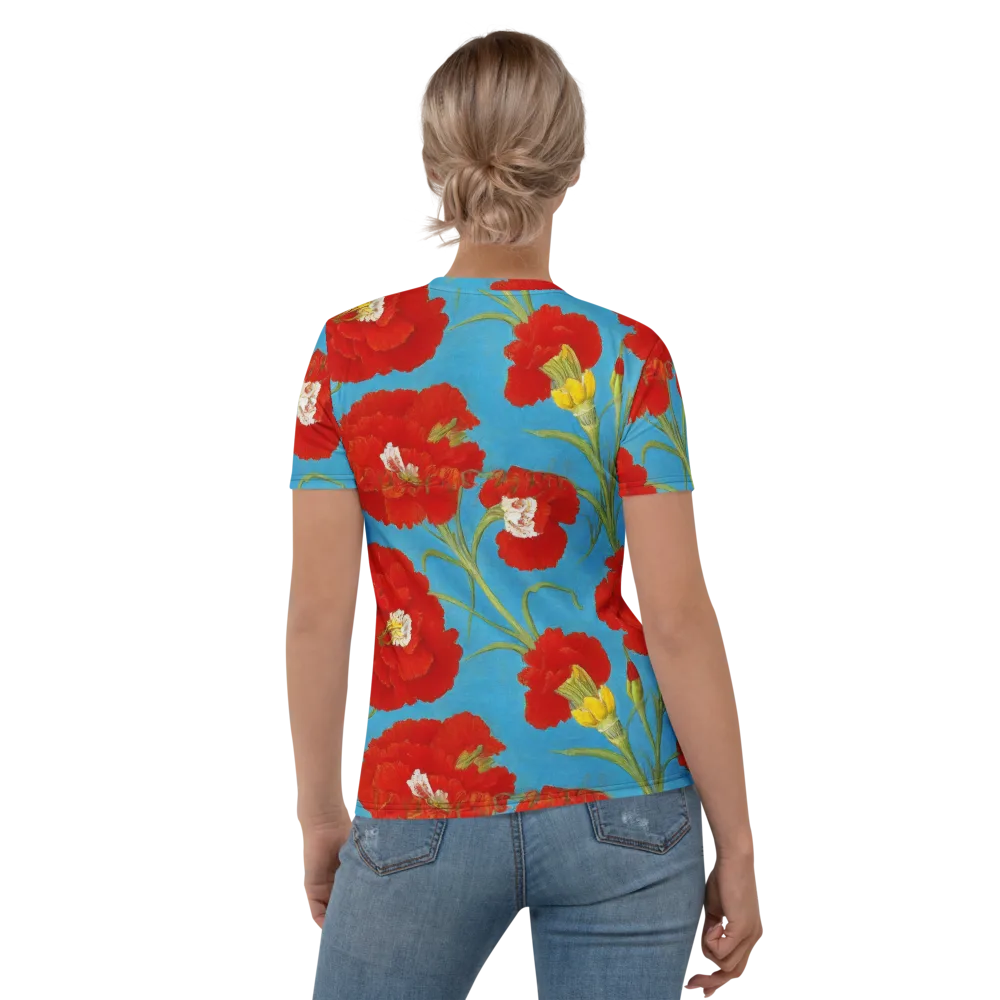 Scarlet Carnation on Women's Crew Neck T-Shirt — Back