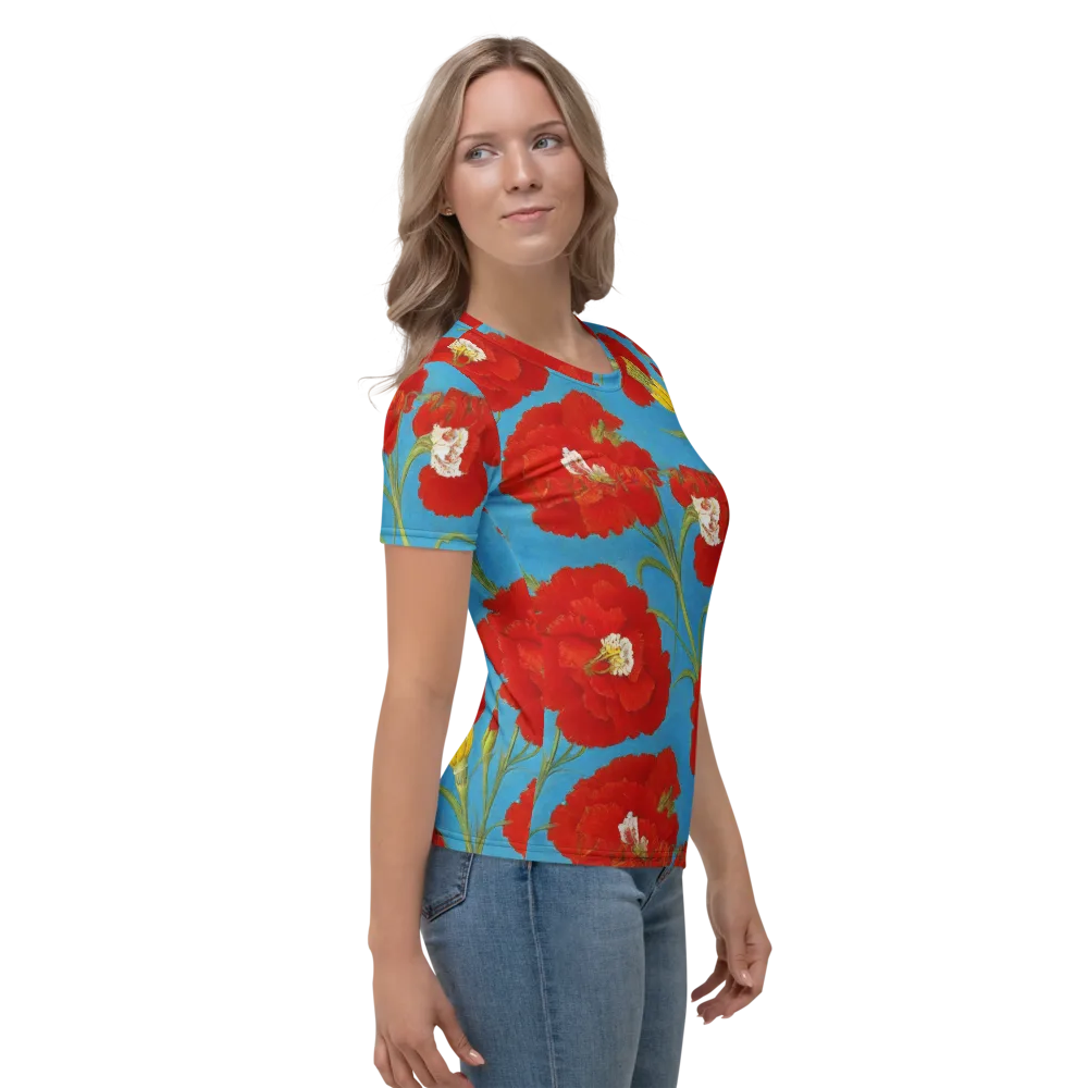 Scarlet Carnation on Women's Crew Neck T-Shirt — Right