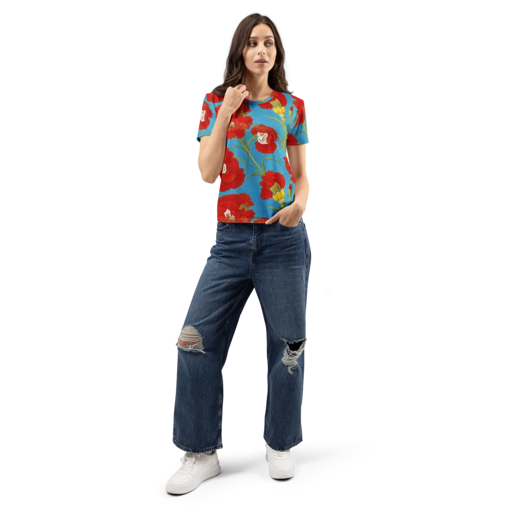 Scarlet Carnation on Women's Crew Neck T-Shirt — Front